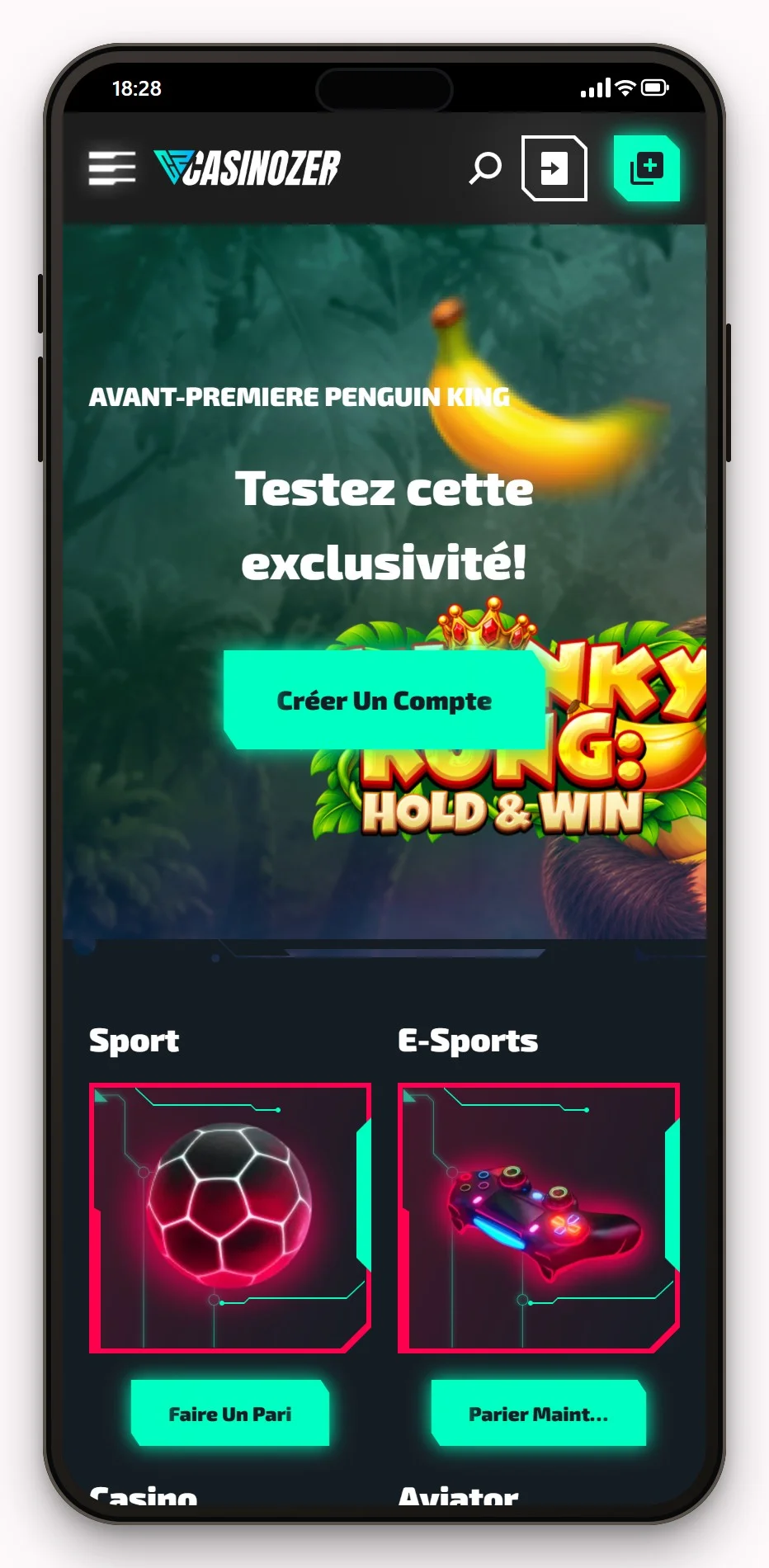 neosurf casino: Casinozer en version mobile, le lobby