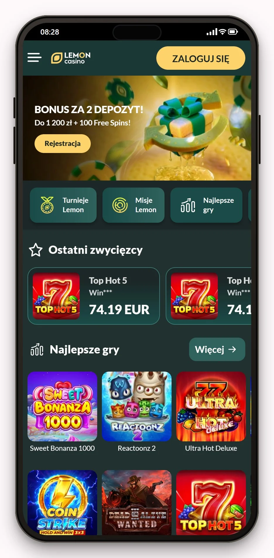 kasyna z neosurf: Lemon Casino wersja mobilna, lobby